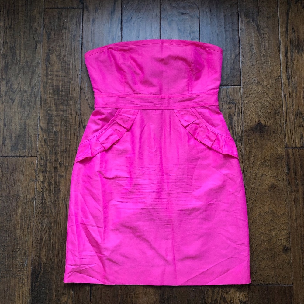 J. Crew - Hot Pink Strapless Dress - Sz 10